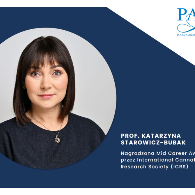 Prof. Katarzyna Starowicz-Bubak nagrodzona Mid Career Award przez International Cannabinoid Research Society (ICRS)